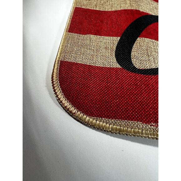 NEW Merry Christmas Rug Doormat Rubber Back Indoor Outdoor Red Natural - Picture 8 of 11